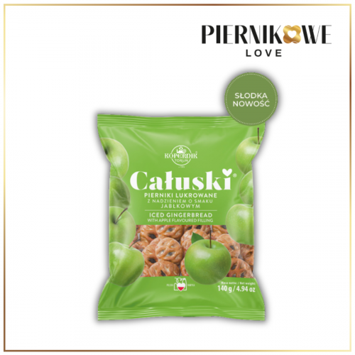 CAŁUSKI LUKROWANE Z NADZIENIEM O SMAKU JABŁKOWYM 140G