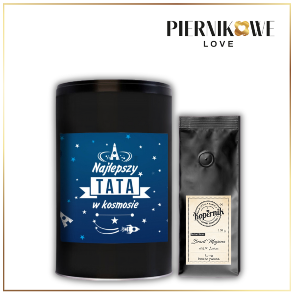 NAJLEPSZY TATA W KOSMOSIE PUSZKA CZARNA 150G - PREZENTY DLA TATY
