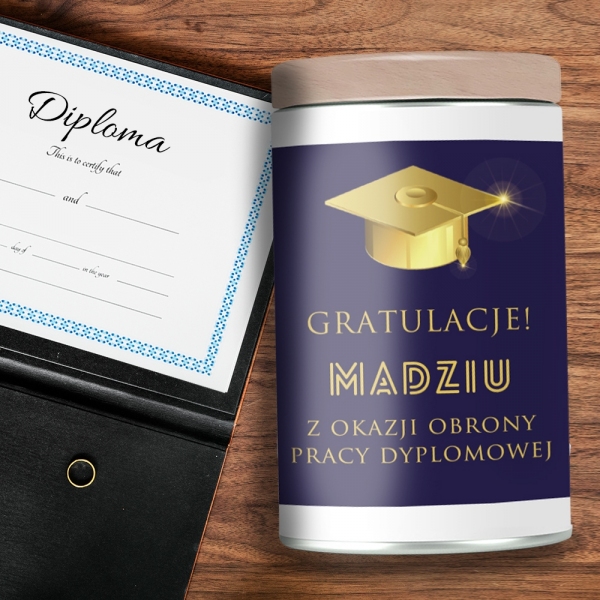 GRATULACJE PUSZKA BIAŁA 150G - PREZENT DLA ABSOLWENTA